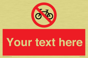 Custom No Cycling Sign